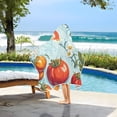 thumbnail image 3 of Yayeee Kids Hooded Towels Toddler Soft Absorbent Beach Bathing Wrap 50" x 23.5", Blue Tomatoes, 3 of 5