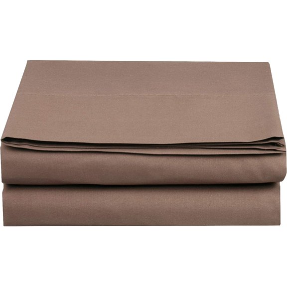Mocassi 1500 Thread Count 1-Piece Flat Sheet,Queen, Taupe