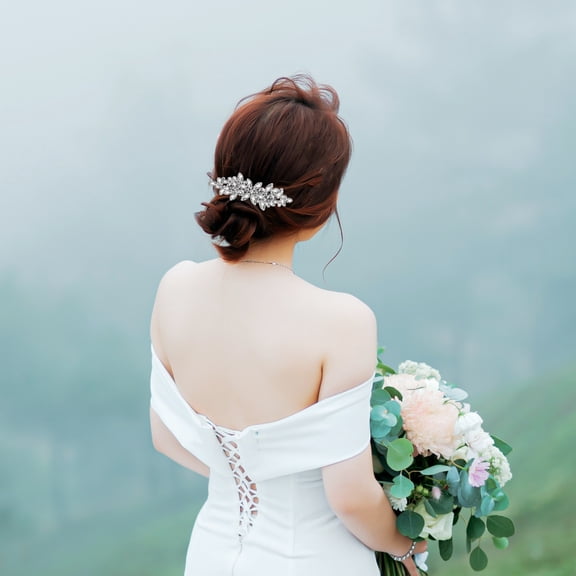 AURARMLET Set of 4 Rhinestone Hair Clips Elegant Sparkling Barrettes for Wedding, Party, and Special Event Accessories