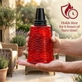 thumbnail image 4 of Seraphic Table Top Citronella Torches for Outdoor Patio, 16oz Decorative Glass Torch Citronella Oil Candles for Outside Deck, Garden, Parties, Set of 3, Red, 4 of 12