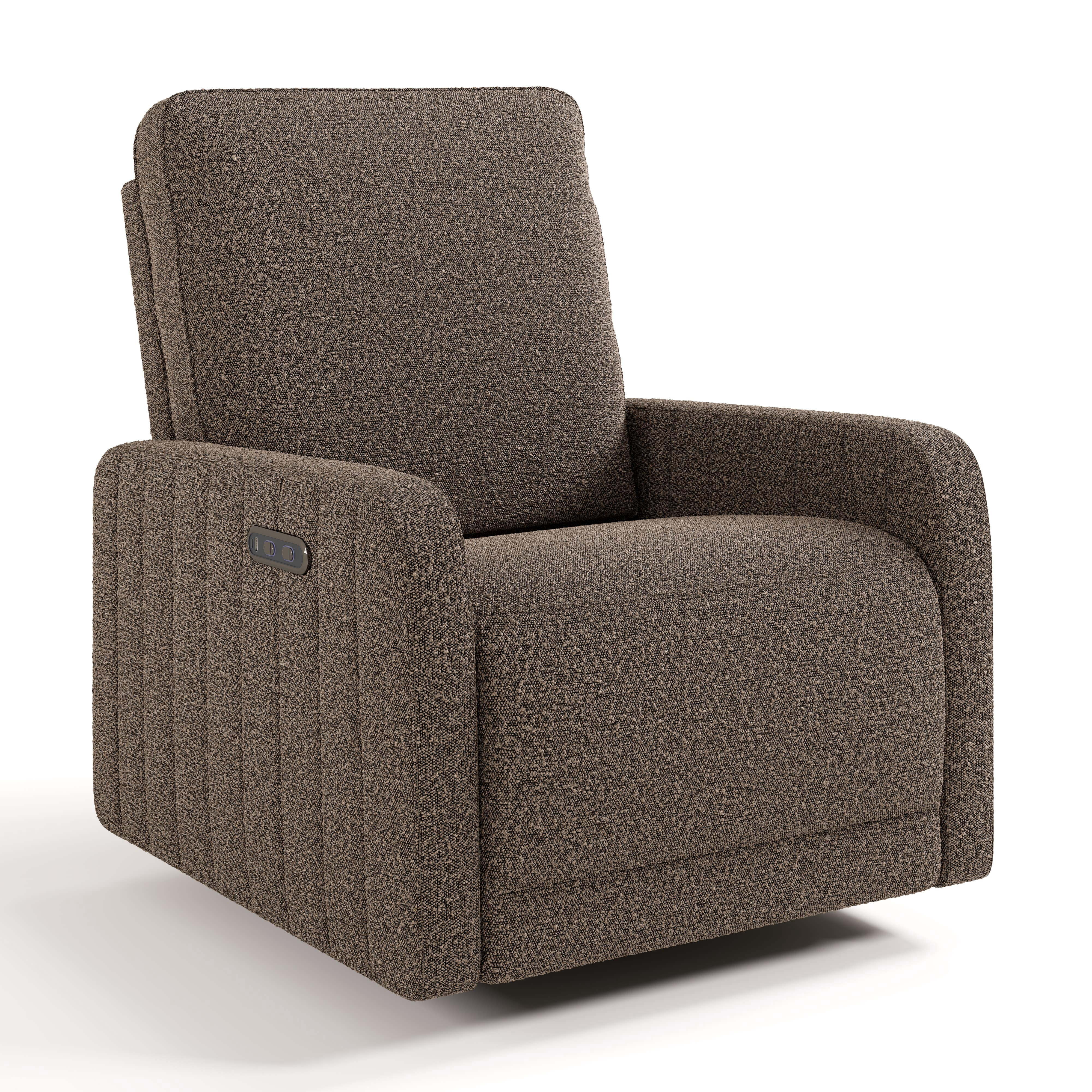 Storkcraft Kyoto Deluxe Extra-Wide Nursery Power Recliner Swivel Glider, Mountain Brown Boucle