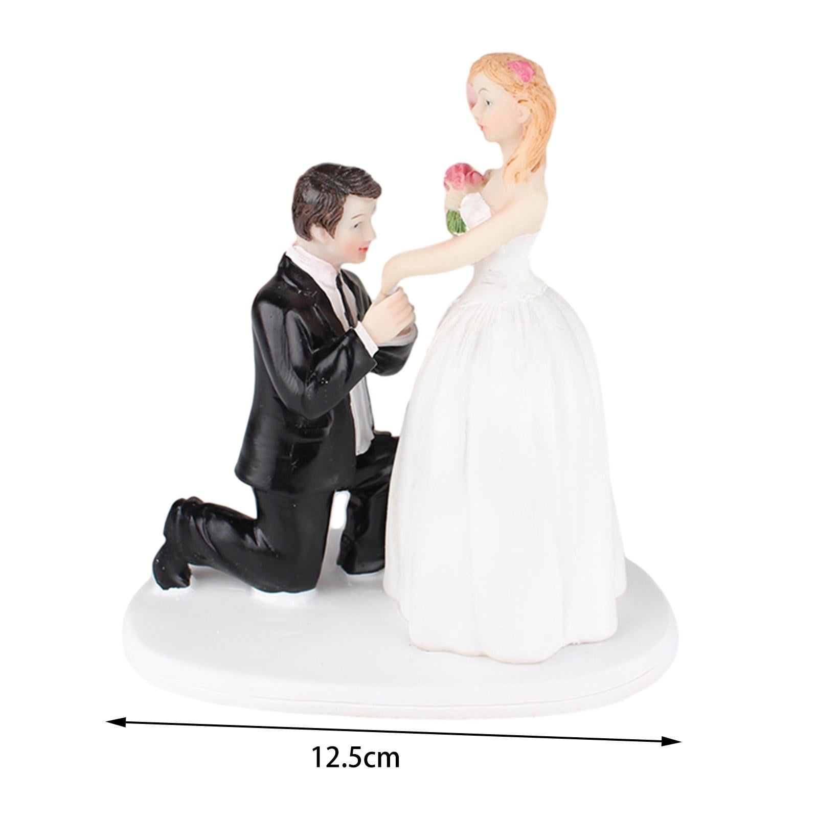 Rustic Wedding Cake Topper Wedding Cake Dolls Simulated Figures Scene Collectible Miniature Scene People for Birthday Wedding