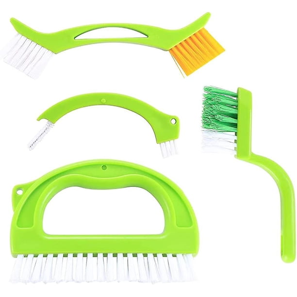 Juego de 4 cepillos limpiadores de lechada - Cepillo depurador de lechada de azulejos con cerdas de nailon - Ideal para pisos, ventanas, baño, cocina, Banban de pista LingWen 8390613798312