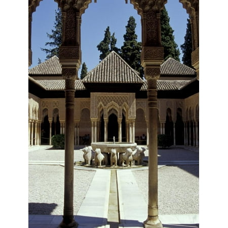 La Alhambra De Granada Patio De Los Leones Patio de los Leones in the Alhambra, Granada, Spain Print Wall Art By John & Lisa Merrill ()