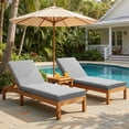 thumbnail image 2 of Patiobula 2-Pack Outdoor Chaise Lounge Cushion with Ties, 72 in. x 22 in. x 3 in. Sunproof Waterproof Patio Recliner Replacement Cushions for Outdoor Furniture, Gray, 2 of 10