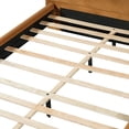 thumbnail image 4 of Christopher Knight Home Queen Velvet Upholstered Bed Frame with Thick Headboard, Brown, 4 of 11