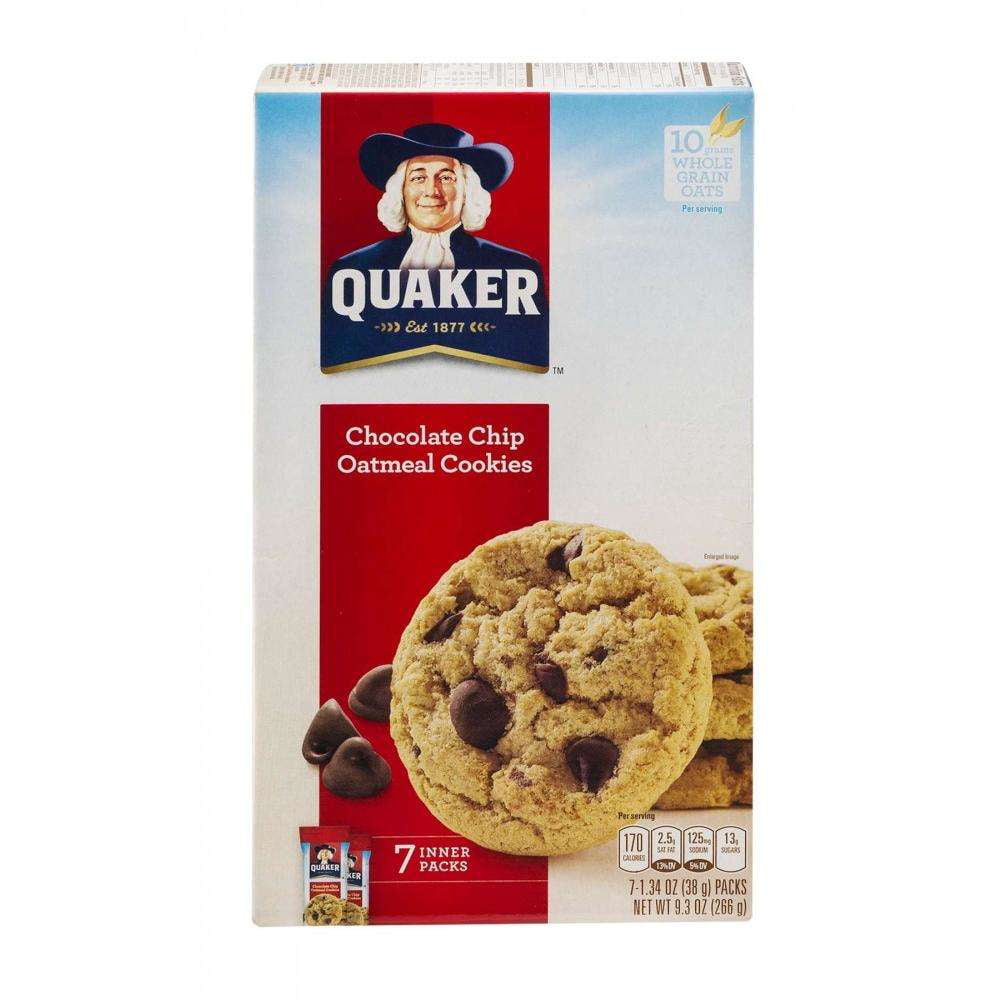 Quaker Chocolate Chip Oatmeal Cookies - 7 PK, 1.34 OZ - Walmart.com ...