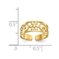 thumbnail image 3 of 14K Yellow Gold Ring Band Toe Floral, Size 9, 3 of 5