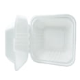 thumbnail image 2 of 6x6x3 Compostable Fiber Molded/Bagasse Take out Container, Hinged, 500 CT, 2 of 4