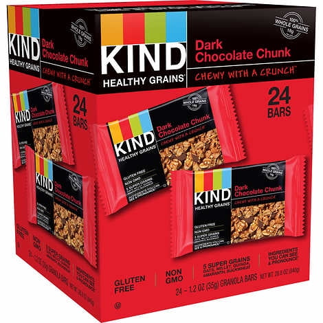 KIND Healthy Grains Bar Dark Chocolate Chunk 1.2 oz, 24-count