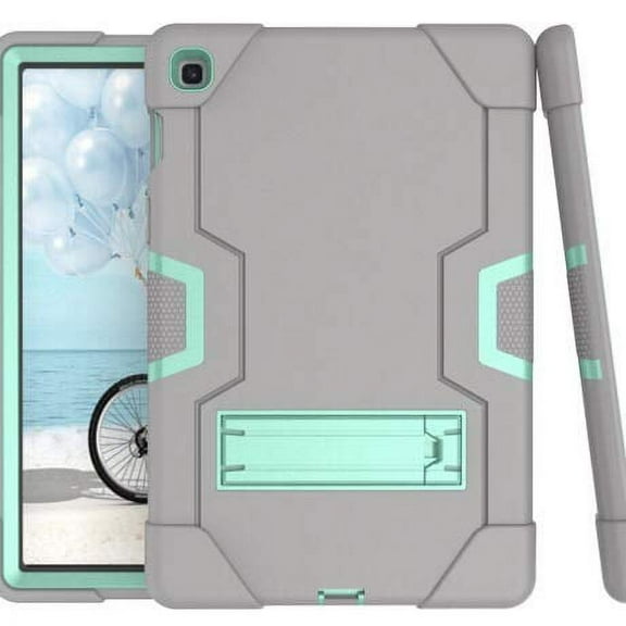 Golden Sheeps Compatible for Samsung Galaxy Tab A 10.1 Inch Model SM-T510/SM-T515 2019 Impact Hybrid Drop Proof Armor Defender Full-Body Protection Case Convertible Built in Stand (Grey Teal)