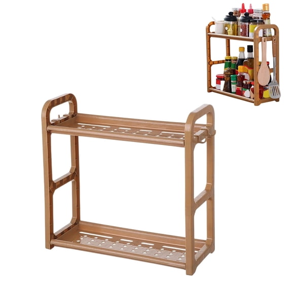 Multi-Purpose Organizer, 2 Tier Kitchen Counter Shelf, Double-layer Plastic Kitchen Condiment Rack Storage Rack, Storage Rack