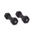 thumbnail image 2 of WF Athletic Supply 32lb Black Neoprene Dumbbell Set with Storage Rack, 2 of 9