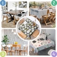 thumbnail image 4 of Darkgray Daisy Flower Green Leaves Pattern Square Tablecloth,Waterproof Square Table Cover,Wipeable Spillproof Washable Table Cover for Home Kitchen Party Decor 42"X42"(107x107cm), 4 of 6