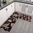 thumbnail image 2 of Pioneer Flower Floral Print Pattern Kitchen Rugs Sets Of 2,Anti Fatigue Kitchen Mat Rugs Non Slip Washable,Decorative Kitchen Floor Mats for Kitchen,Sink,Laundry,17"x30"+17"x47", 2 of 7