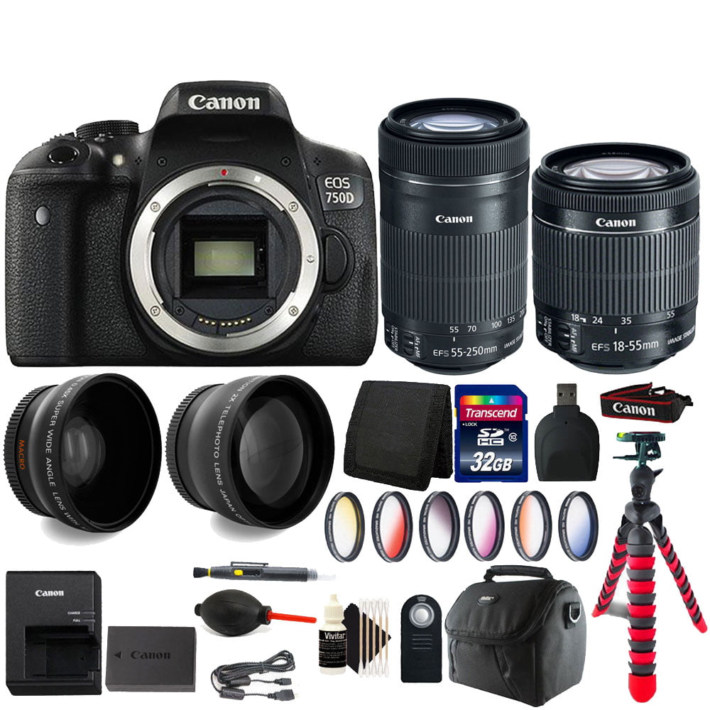 I3ePro 58mm Deluxe Accessory Bundle with I3ePro 60 Tripod Transcend 64GB SD Card for Canon 18-55mm Lens