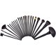thumbnail image 3 of Set of 24 Professional Makeup Brushes Synthetic Wood Handle Makeup Brush Kit with Leather Case, 3 of 5