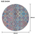 thumbnail image 6 of Red Floral Square Pattern Round Tablecloth 60"x60",Wrinkle Wipeable Table Cloth for Kitchen Dining Room Picnic Patio Party, 6 of 6