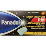 Panadol Extra Strength PM Pain Reliever and Nighttime Sleep-Aid, 500 mg, 50 Caplets