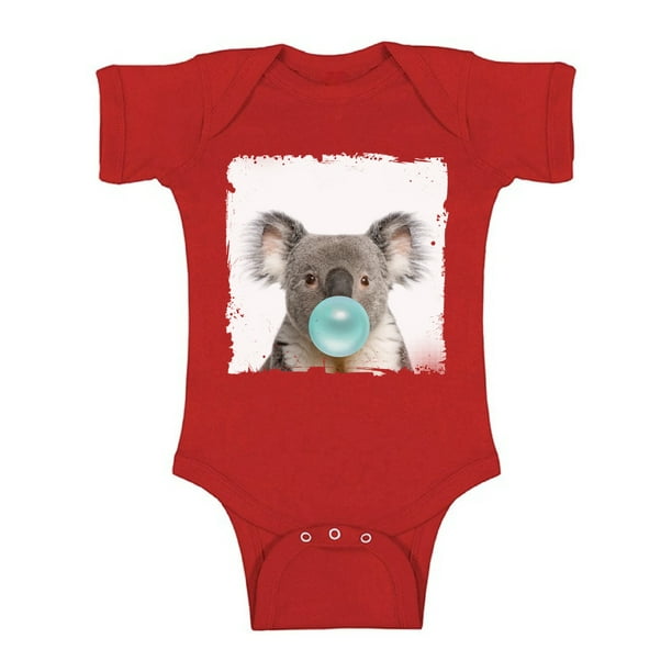 Awkward Styles Koala Baby Boy Clothing Baby Girl Clothing Koala One Piece Gifts For Baby Cute Bodysuit Koala Bodysuit Koala Blowing Gum Baby Bodysuit Short Sleeve Cute Koala Clothing Blue Mood