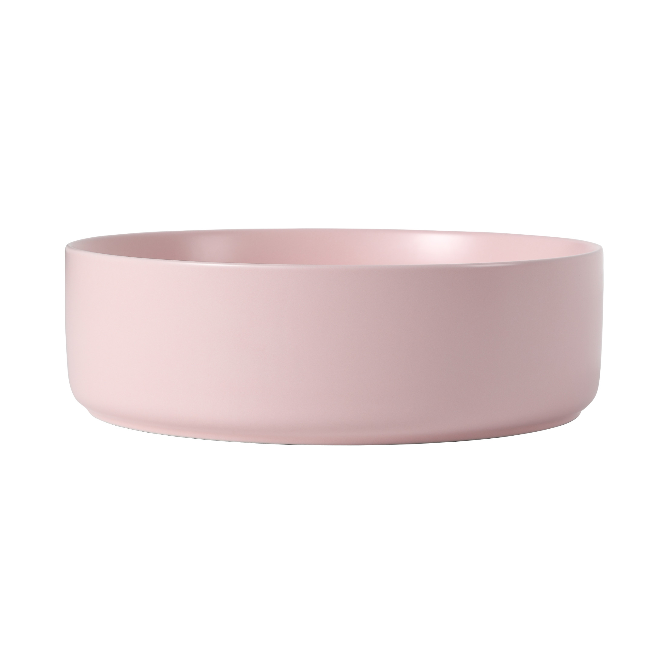 Noble House 15.7" Round Ceramic Bathroom Vessel Sink, Above-Counter Art Basin, Easy-Clean Glaze, Pink