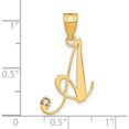 thumbnail image 4 of 14K Yellow Gold 14Ky Script Letter A Initial Pendant With Diamond (Width 14.84) - Jbsp, 4 of 5