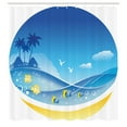 thumbnail image 3 of Ambesonne Exotic Shower Curtain, Tropic Cartoon Sea, 69"Wx70"L, Blue Yellow, 3 of 5
