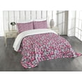thumbnail image 3 of Ambesonne Cat Quilted Bedspread Set 3 Pcs, Kawaii Doodle Humor, Queen Size, Pink Tan Lilac, 3 of 5