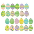 thumbnail image 6 of Tachiuwa 24Pcs Easter Egg Ornaments Wood Easter Egg Hanging Decoration Art DIY Crafts Easter Egg Pendants for Crafting Women Mommy Men, 6 of 10