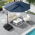 thumbnail image 2 of Costway Parasol Suspendu Déporté de Patio 10 Pi avec 32 Lumières DEL, Sac de Sable, Base Croisée pour l'Extérieur, 2 of 10