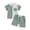 a60-Green, variant on KPOPLK Button Up Toddler Baby Boy Outfit Set Summer Boy Casual Short Sleeve Shirt Top and Shorts Set Clothes(12-18 Months,Green)