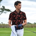 thumbnail image 3 of Susaid Flamingo Print Men's Short Sleeve Polo Shirt, Golf Shirts for Men, Business Casual Polos-3X-Large, 3 of 6