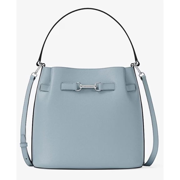Michael Kors Women's Carson Medium Pebbled Leather Convertible Bucket Crossbody Bag 35R6S2ZS6T-Pale Ocean