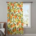 thumbnail image 3 of Green Orange Sheer Curtains 84 Inches Long, Summer Botanical Leaves Watercolor Checkered Light Filering Curtains, Breathable Simi Curtain Privacy Drapes for Living Room Bedroom Window Treatment, 3 of 9