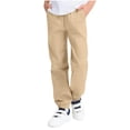 thumbnail image 2 of Fozruso Boys Casual Solid Color Pants With Drawstring Ankle Cuffs And Side Pockets Comfortable Elastic Waistband For Everyday Wear School Uniform Pants Sizes 14-15 Years(Yellow), 2 of 6