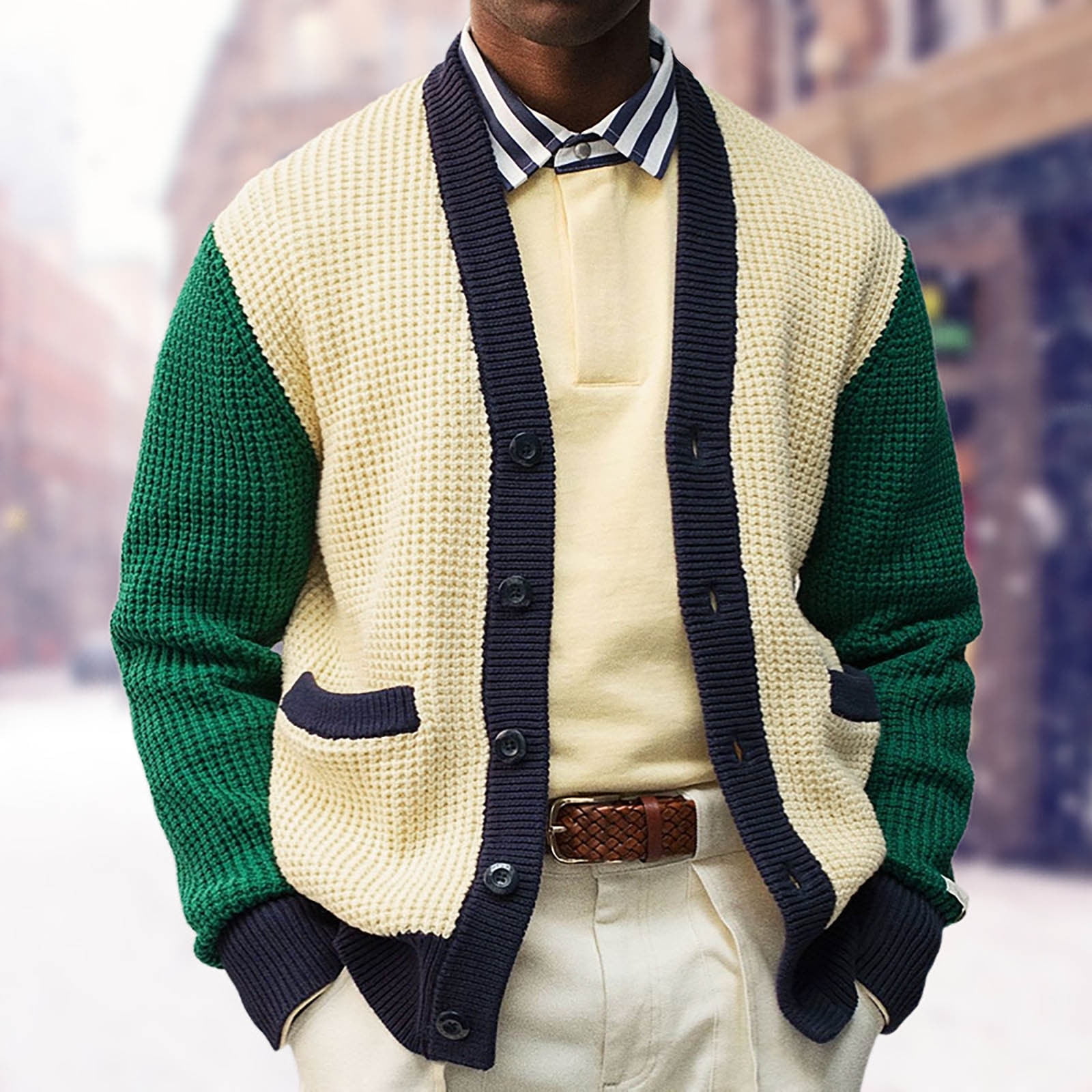 ZVNAΖH Cardigan Sweaters for Men, Vintage Knit Cardigan Men ZVNAΖH Cardigan Sweaters for Men, Vintage Knit Cardigan Men