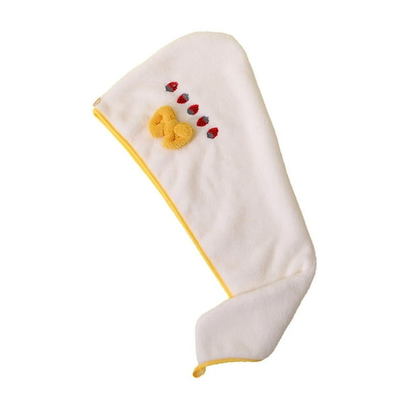 White White Fleece Dry Hair Cap Quick Absorbent Bath Towel Wrap For Women Thickened Soft Material 100% Polyester Hair Drying Turban For Home Use