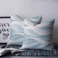 thumbnail image 2 of 14x14 Pillow Covers Set of 2, White Blue Ombre Stripe Throw Pillow Covers Decorative Couch Cushion Case, Modern Abstract Moire Waves Microfiber Square Pillowcases for Bedroom Car Living Room, 2 of 7