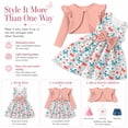 thumbnail image 6 of Aideaone Toddler Girls Dress Sleeveless Floral with Ruffle Cardigan 2 Piece Outfit Set 2-6T, 6 of 7