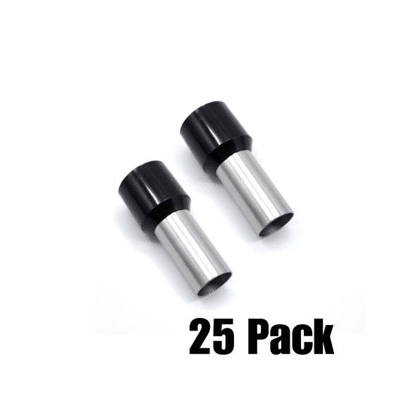 The Wires Zone 1/0 Gauge Wire Ferrule Connectors Black Barrel - (25 pack)