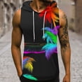thumbnail image 2 of IROINNID Mens Sleeveless Sport Tank Top, Tag Free & Moisture Wicking, Hooded Pullover Drawstring Summer Printing Ribbed Stretch Fabric, 2 of 5