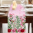 thumbnail image 3 of Table Runners 120 Inches Long Dress Scarves, Valentine's Day Farmhouse Coffee/Dining/Kitchen Table Runner for Living Room, Pink Red Roses Love Heart Eucalyptus Gradient 13x120 Inch, 3 of 9