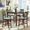 34.5-Inch Square Dining Table for 4, Compact Kitchen Table with Solid ...