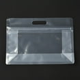 thumbnail image 2 of Transparent Plastic Zip Lock Bag Plastic Stand up Pouch Resealable Bags with Handle Clear 17x24x0.05cm, 2 of 4