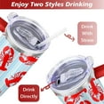 thumbnail image 5 of 40oz Funny Red Lobster Stainless Steel Flip Straw Tumbler Spill Proof Travel Cup Double Wall Vacuum Insulated Coffee Mug with Top Handle, 5 of 6