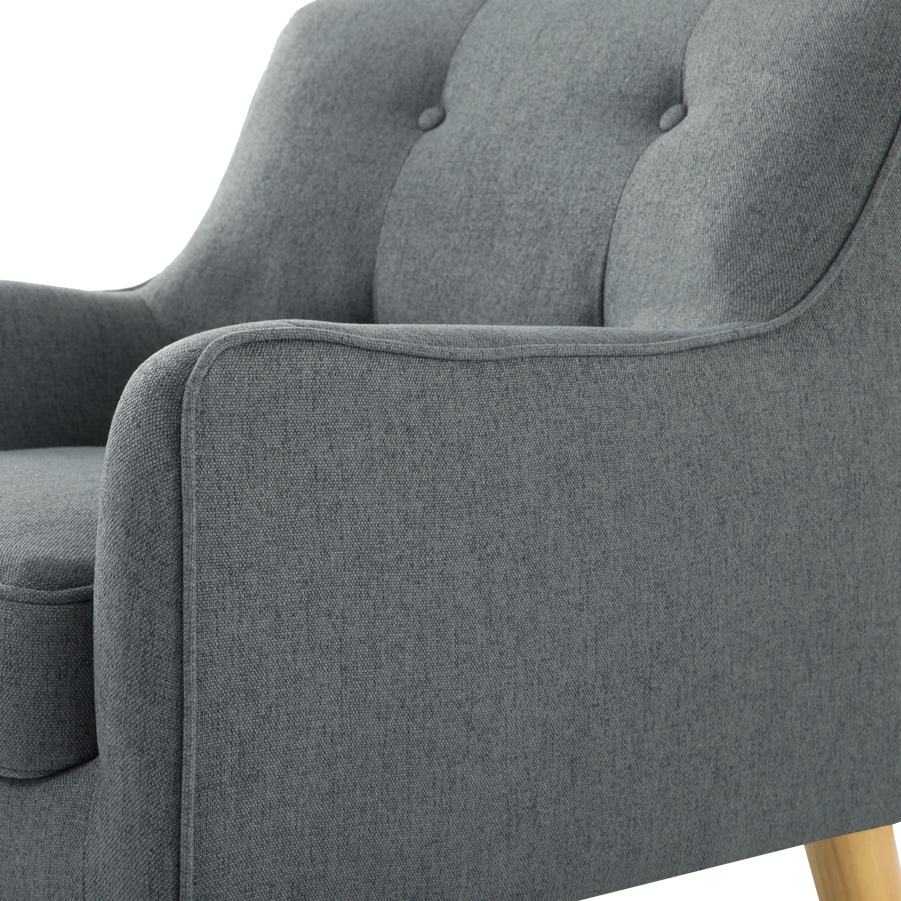 Gewnee 24.41”Modern Accent Chair,Upholstered Comfy Single Cahir with Tufted Ergonomic Backrest,High-Density Foam Seat for Small Spaces & Apartments.Dark Grey