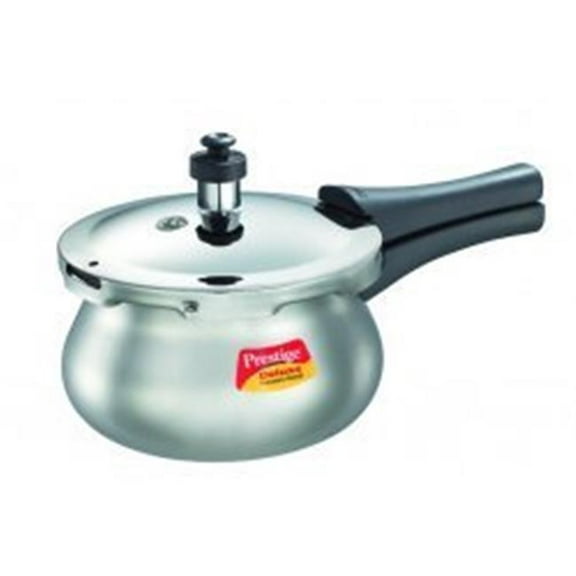 Prestige PRDAH3.3 Deluxe Plus 3.3-Liter New Flat Base Aluminum Pressure Handi for Gas and Induction Stove, Small, Silver