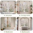 thumbnail image 6 of Flowers Lavender Kitchen Curtains, Retro Cottagecore Blooms Green Leaf Light Filtering Window Curtain Panels, 2Pcs Rod Pocket Window Treatments Set for Living Room Bathroom Bedroom 42x63 Inches, 6 of 9