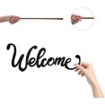 thumbnail image 4 of Wood Cutout Welcome Sign Laser Cut Wooden Wall Decor Sculpture Hanging Decor Wall Art Decoration for Home Gallery Office Front Door Black 12 x 4.5 inch, 4 of 9