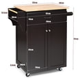 thumbnail image 3 of Costway Carro de Cocina con Ruedas Carrito de Servicio con Cajón Armario Estante Ajustable Especiero Isla Rodante de Comedor 82 x 48 x 91 cm, 3 of 10